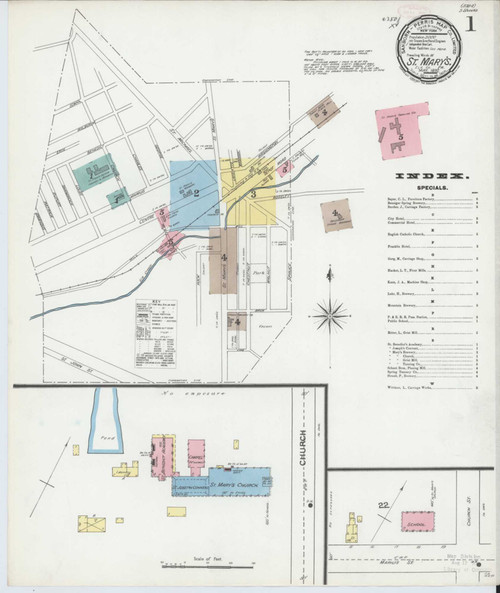 Saint Marys Pennsylvania 1892 - Fire Insurance Index - Old Map Reprint