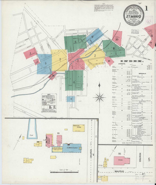 Saint Marys Pennsylvania 1904 - Fire Insurance Index - Old Map Reprint