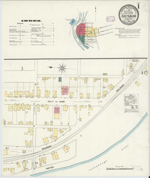 Saltsburg Pennsylvania 1909 - Fire Insurance Index - Old Map Reprint