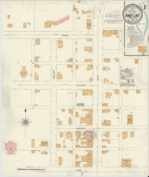 Sandy Lake Pennsylvania 1904 - Fire Insurance Index - Old Map Reprint