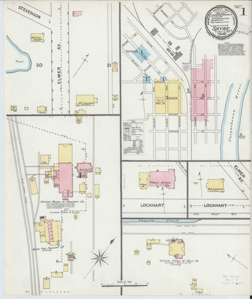 Sayre Pennsylvania 1892 - Fire Insurance Index - Old Map Reprint