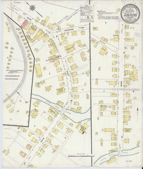 Scalp Level Pennsylvania 1910 - Fire Insurance Index - Old Map Reprint