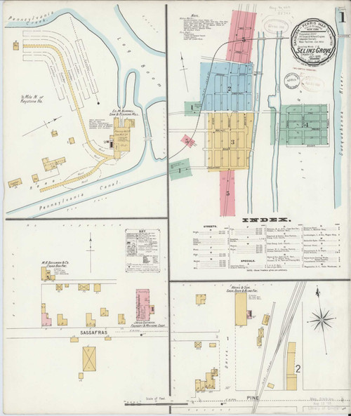 Selins Grove Pennsylvania 1899 - Fire Insurance Index - Old Map Reprint