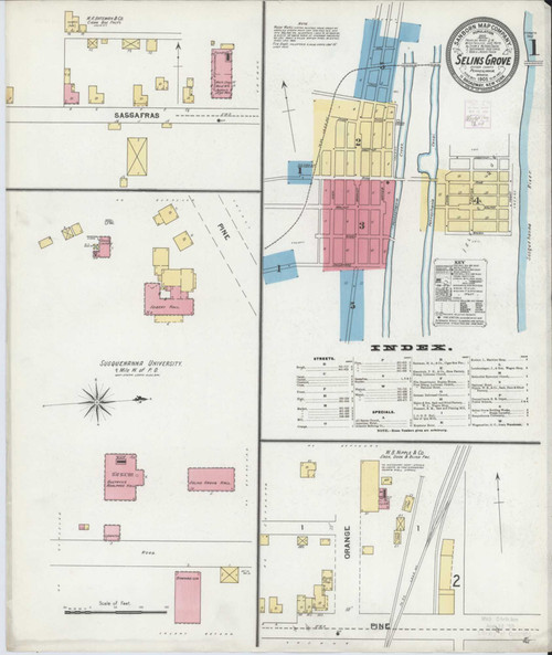 Selins Grove Pennsylvania 1905 - Fire Insurance Index - Old Map Reprint