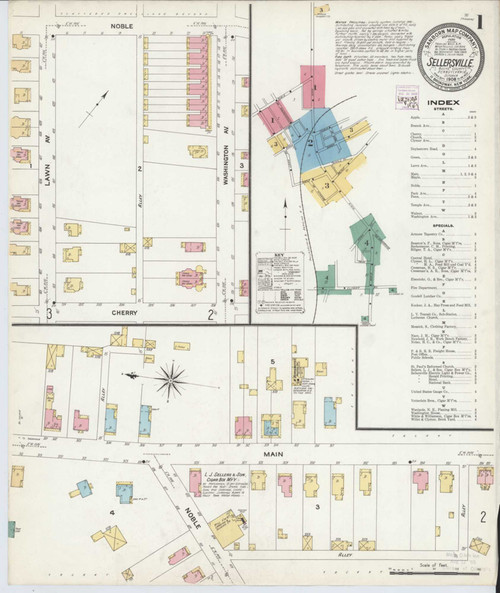 Sellersville Pennsylvania 1908 - Fire Insurance Index - Old Map Reprint