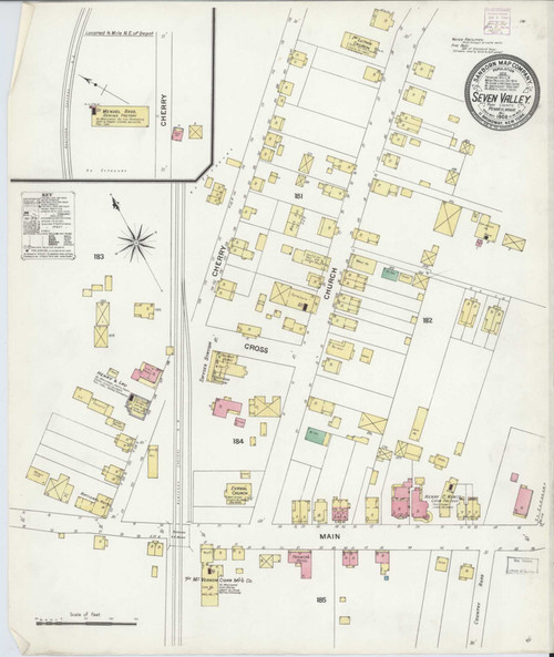 Seven Valley Pennsylvania 1908 - Fire Insurance Index - Old Map Reprint