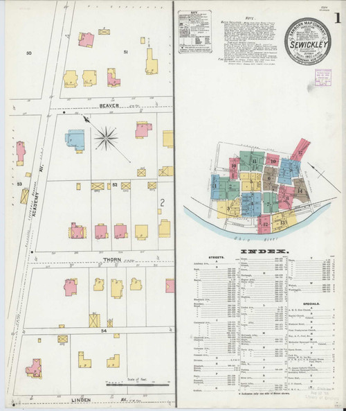 Sewickley Pennsylvania 1905 - Fire Insurance Index - Old Map Reprint