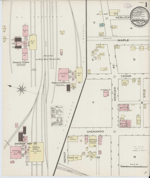 Sharpsville Pennsylvania 1886 - Fire Insurance Index - Old Map Reprint