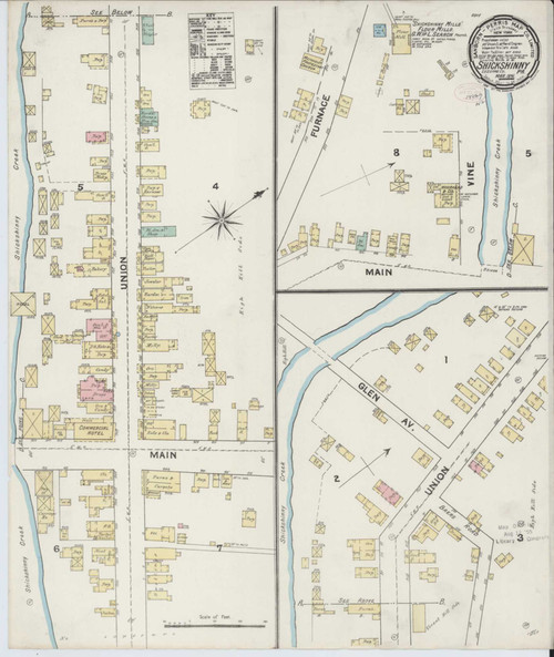 Shickshinny Pennsylvania 1891 - Fire Insurance Index - Old Map Reprint