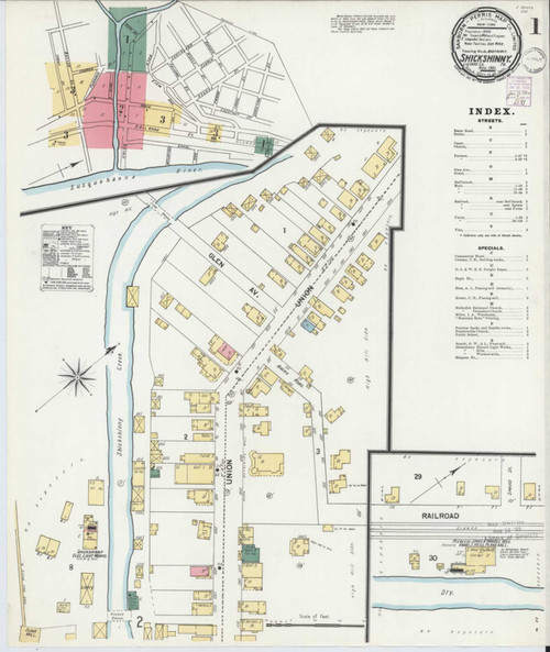 Shickshinny Pennsylvania 1901 - Fire Insurance Index - Old Map Reprint