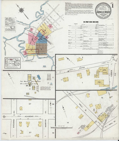 Shingle House Pennsylvania 1919 - Fire Insurance Index - Old Map Reprint