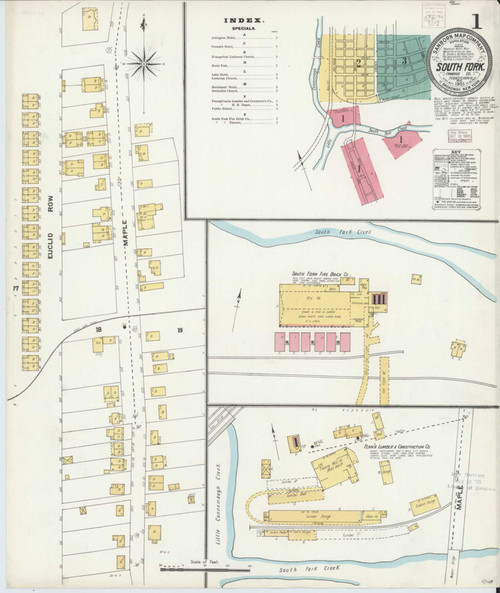 South Fork Pennsylvania 1905 - Fire Insurance Index - Old Map Reprint