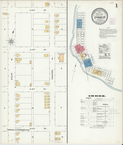 Spangler Pennsylvania 1905 - Fire Insurance Index - Old Map Reprint