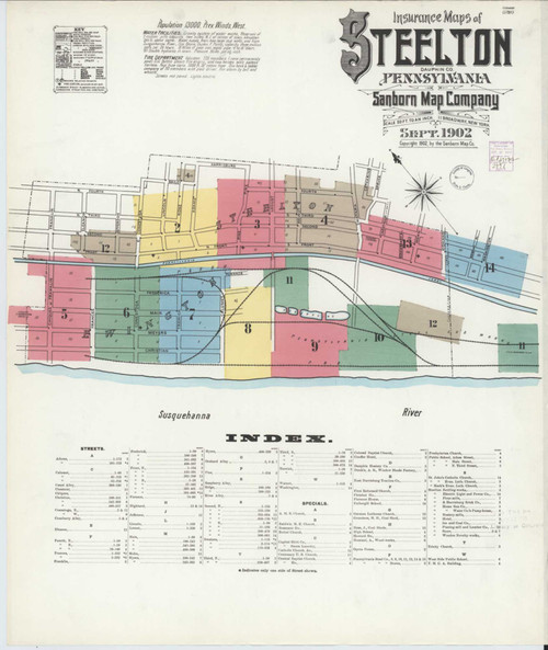 Steelton Pennsylvania 1902 - Fire Insurance Index - Old Map Reprint