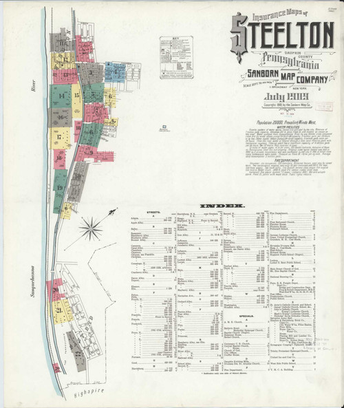 Steelton Pennsylvania 1909 - Fire Insurance Index - Old Map Reprint