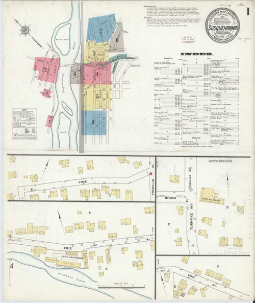 Susquehanna Pennsylvania 1911 - Fire Insurance Index - Old Map Reprint