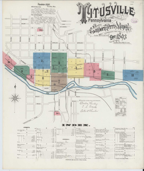 Titusville Pennsylvania 1893 - Fire Insurance Index - Old Map Reprint