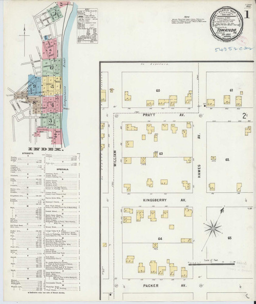 Towanda Pennsylvania 1897 - Fire Insurance Index - Old Map Reprint