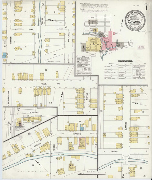 Tremont Pennsylvania 1911 - Fire Insurance Index - Old Map Reprint
