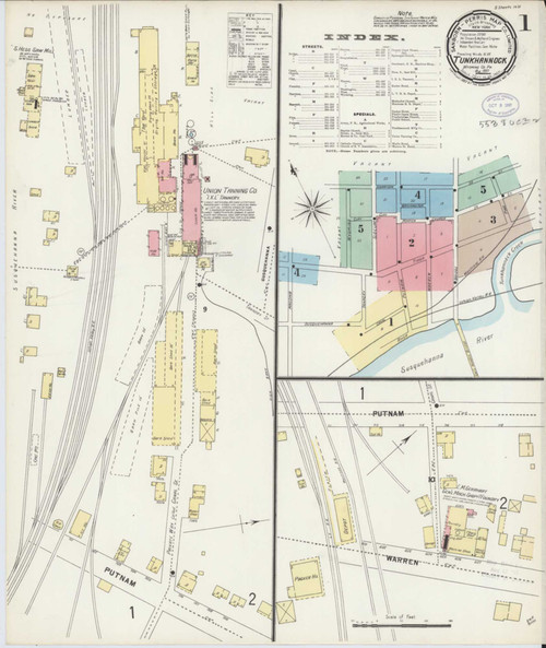Tunkhannock Pennsylvania 1897 - Fire Insurance Index - Old Map Reprint