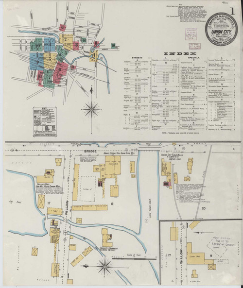 Union City Pennsylvania 1905 - Fire Insurance Index - Old Map Reprint