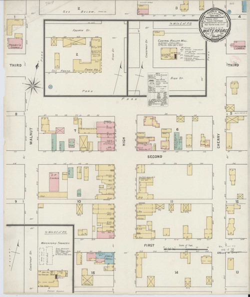 Waterford Pennsylvania 1895 - Fire Insurance Index - Old Map Reprint