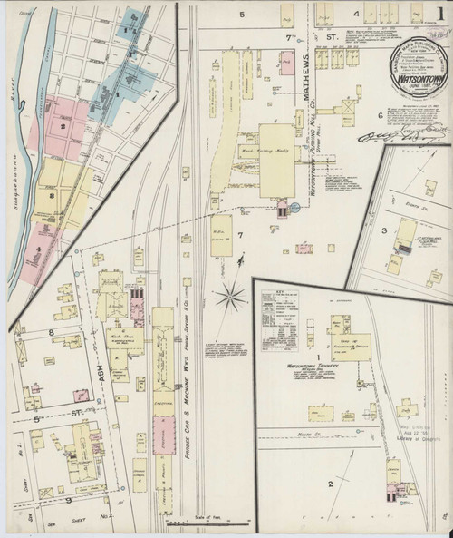 Watsontown Pennsylvania 1887 - Fire Insurance Index - Old Map Reprint