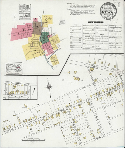 Weatherly Pennsylvania 1921 - Fire Insurance Index - Old Map Reprint