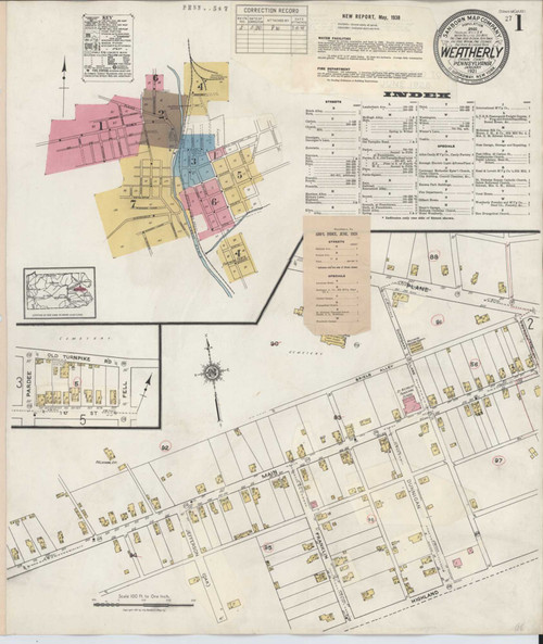 Weatherly Pennsylvania 1938 - Fire Insurance Index - Old Map Reprint