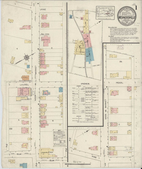 Wernersville Pennsylvania 1914 - Fire Insurance Index - Old Map Reprint