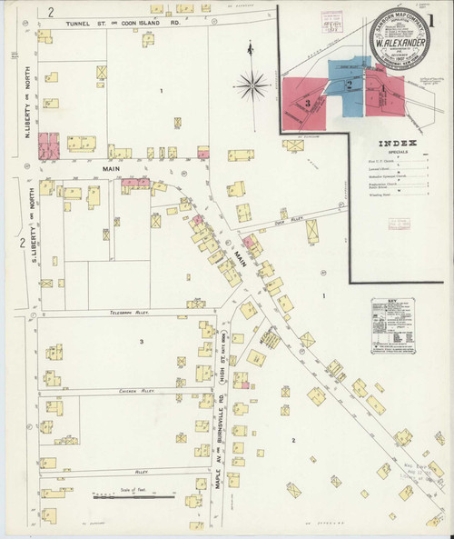 West Alexander Pennsylvania 1907 - Fire Insurance Index - Old Map Reprint