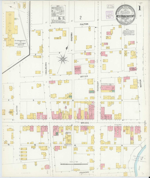 West Bridgewater Pennsylvania 1904 - Fire Insurance Index - Old Map Reprint