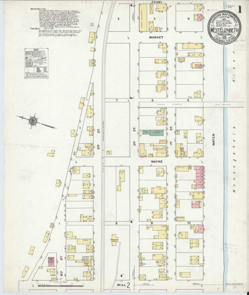 West Elizabeth Pennsylvania 1910 - Fire Insurance Index - Old Map Reprint