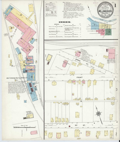 Williamsburg Pennsylvania 1910 - Fire Insurance Index - Old Map Reprint