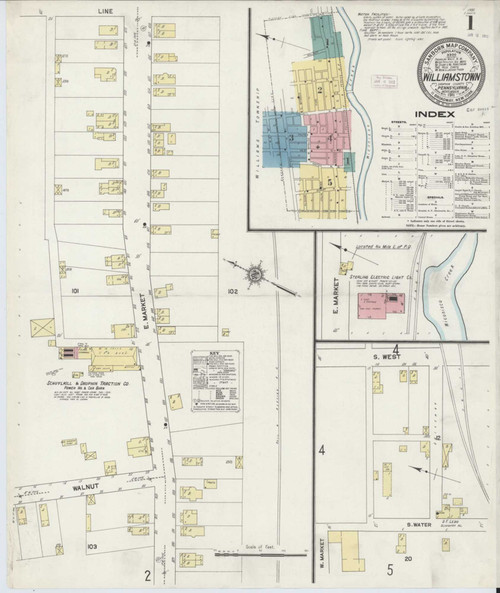 Williamstown Pennsylvania 1911 - Fire Insurance Index - Old Map Reprint