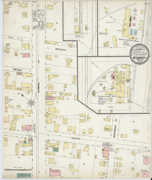 Wyoming Pennsylvania 1897 - Fire Insurance Index - Old Map Reprint
