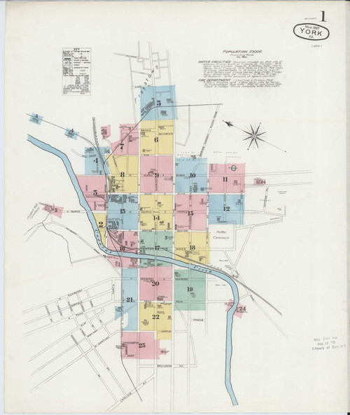 York Pennsylvania 1887 - Fire Insurance Index - Old Map Reprint