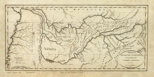 Tennessee 1795 (1796) Tanner - Old State Map Reprint