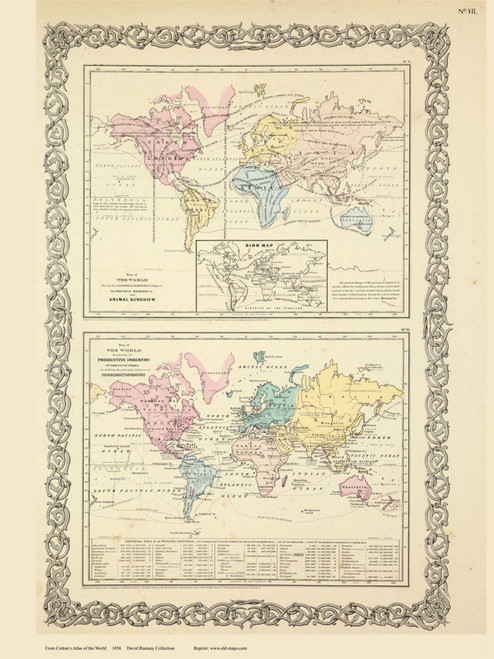 Animals and Industries - 1856 Colton World Atlas