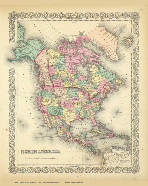 North America - 1856 Colton World Atlas