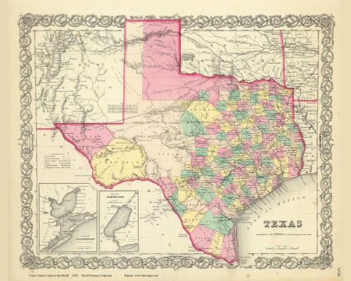 Texas - 1856 Colton World Atlas