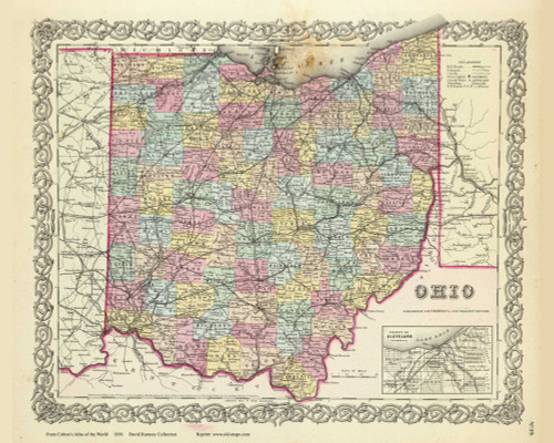 Ohio - 1856 Colton World Atlas