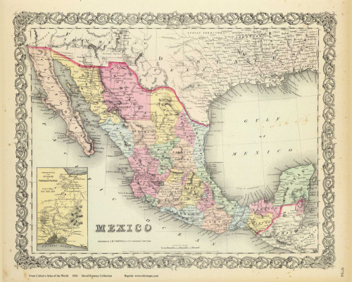 Mexico - 1856 Colton World Atlas