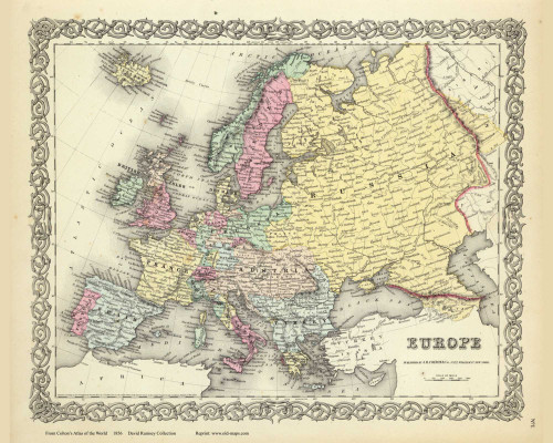 Europe - 1856 Colton World Atlas