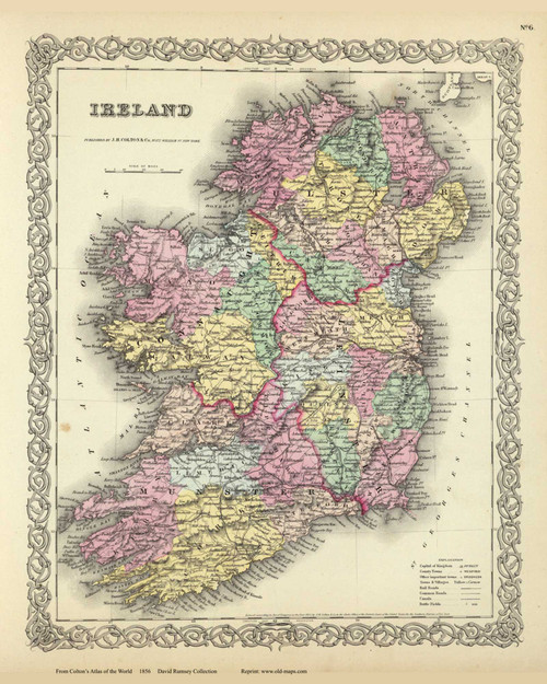 Ireland - 1856 Colton World Atlas
