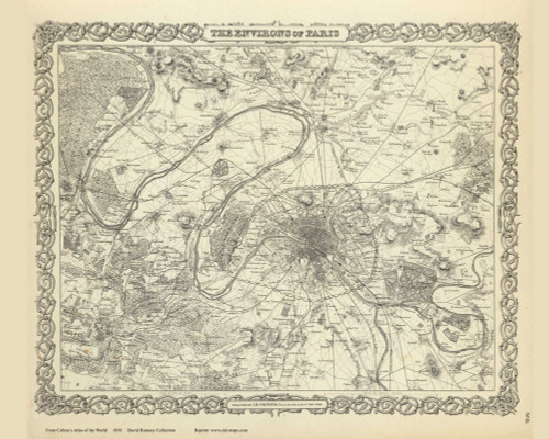 Paris Environs - 1856 Colton World Atlas