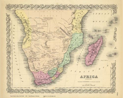 Africa Southern - 1856 Colton World Atlas