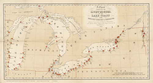 Great Lakes 1848 Lighthouses - USA Regional 7