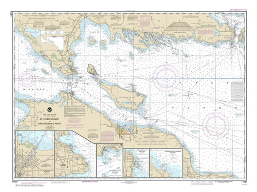 De Tour Passage to Waugoshance Point 2019 Northwest Lake Huron Harbor Chart Reprint Great Lakes 6 - 60