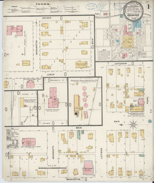 Abingdon Illinois 1898 - Fire Insurance Index - Old Map Reprint